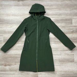 Lululemon Apres Yoga Jacket Green Size 8// Long Hood Raincoat